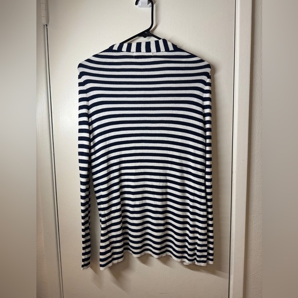 NWT Banana Republic Navy Blue White Striped Nautical Knit Open Front Cardigan S - Picture 6 of 13